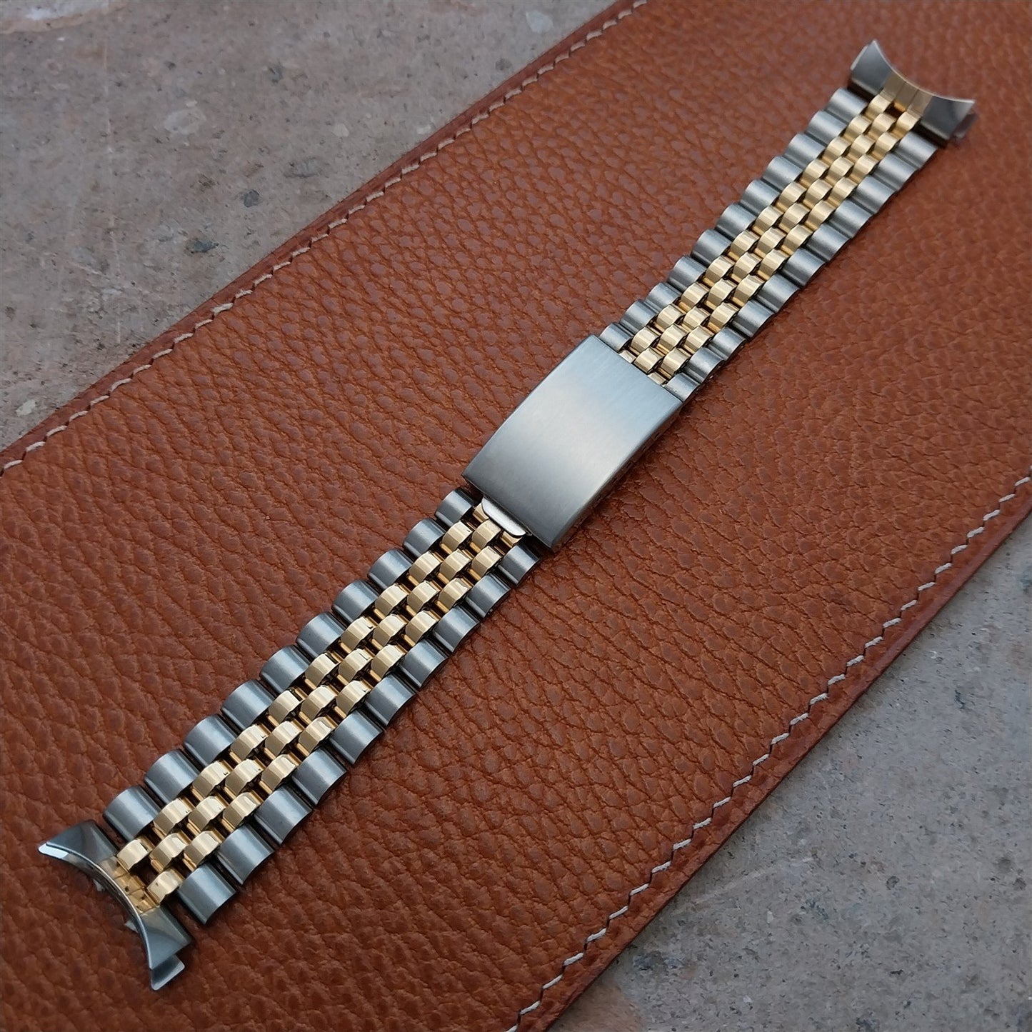 Vintage 20mm Hadley Stainless Steel & Gold Tone Jubilee Unused Watch Band