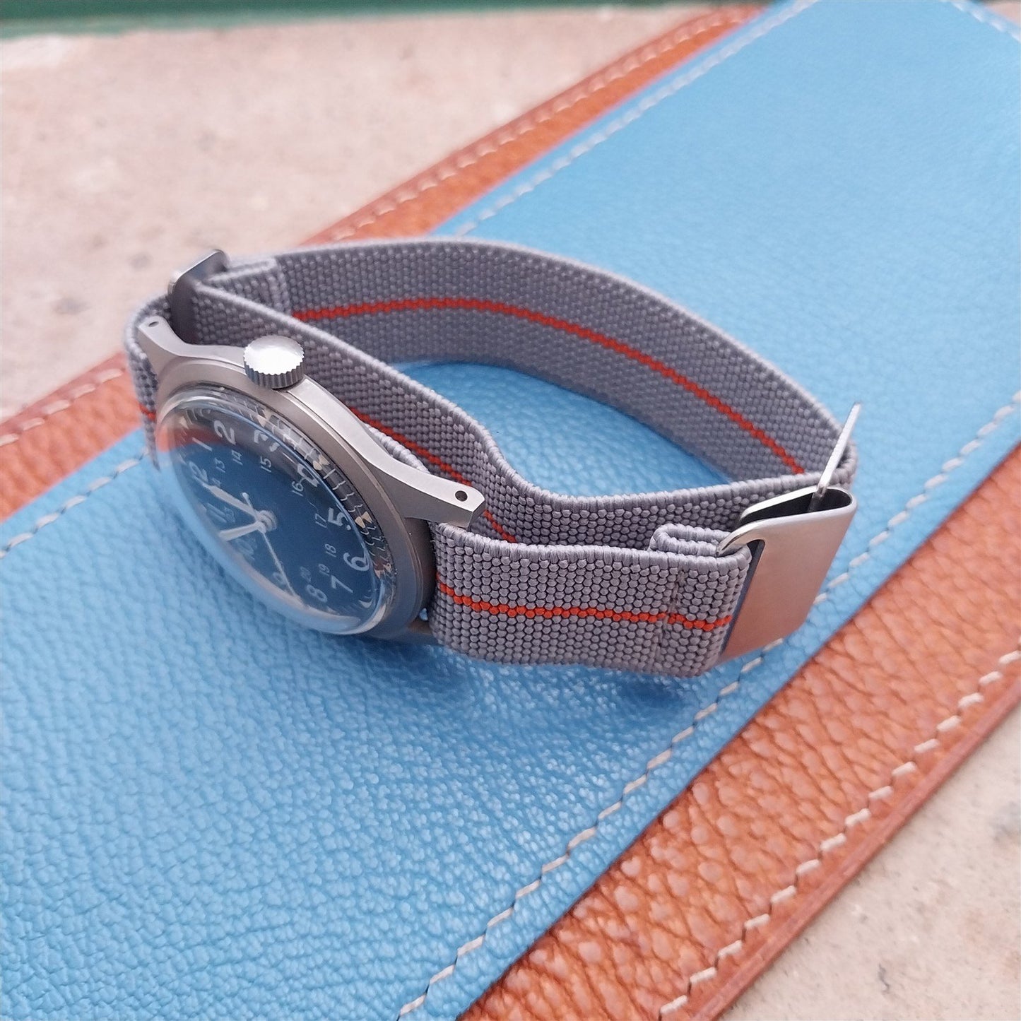 18mm Marine Nationale MN Parachute Elastic Field Watch Strap