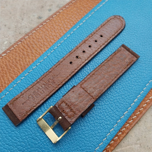 5/8" Brown Suede Single-Keeper nos Unused 1950s Vintage Watch Strap