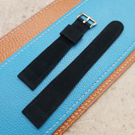 Vintage 19mm Gemex Unpadded Suede Long Unused 1950s Watch Strap