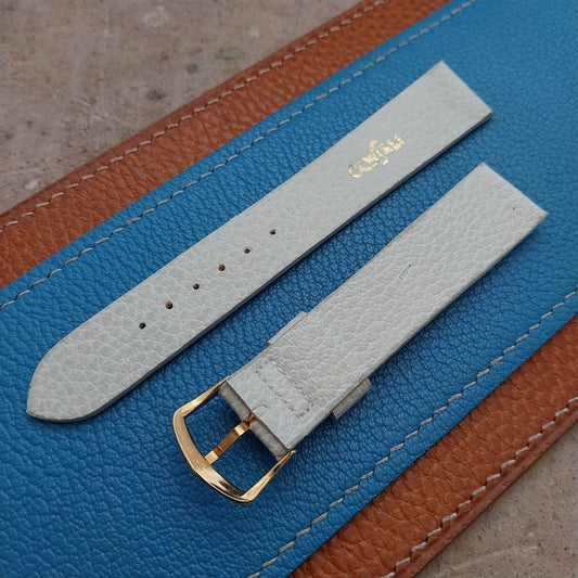 Vintage 17.5mm White Corfam Classic Unused 1970s Watch Strap