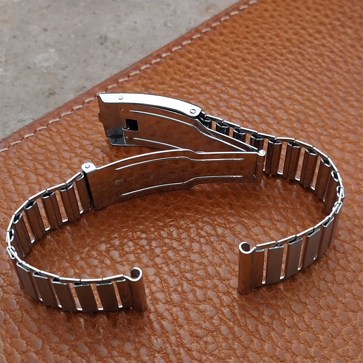 5/8" Speidel The Earl 1930s Chromium Bamboo Link Vintage Watch Band