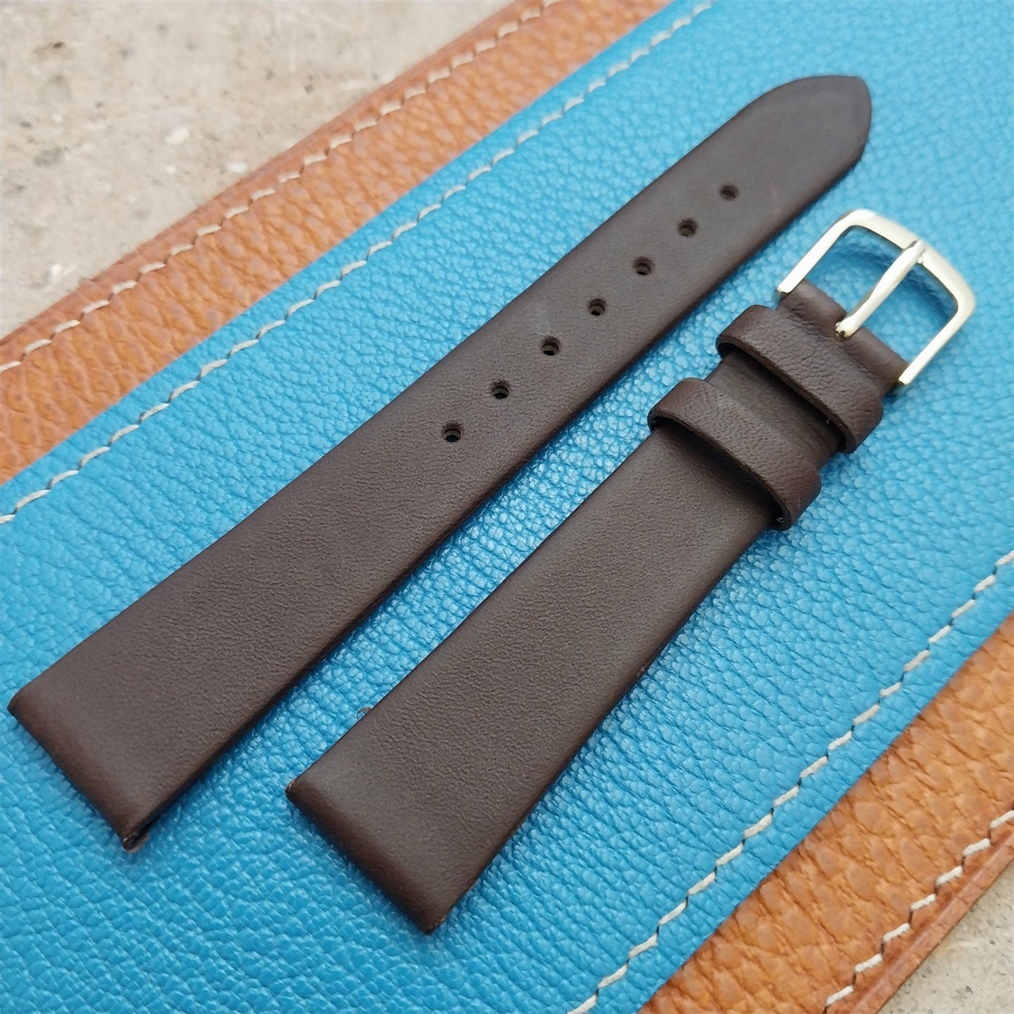 17mm Hadley Roma Tapered Brown Leather 17/14 Unused Watch Strap