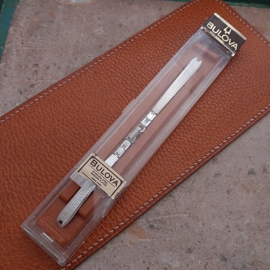 Bulova Rhodium Plate Stainless Ladies NOS Vintage Cocktail Watch Band