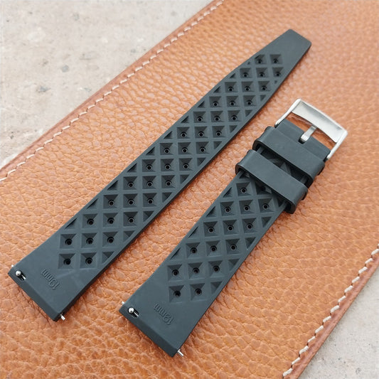 19mm FKM Rubber Black Classic Divers Watch Strap