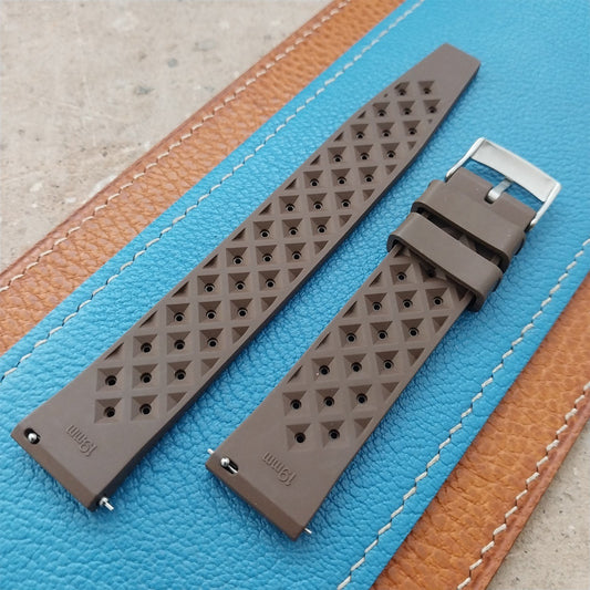 19mm FKM Rubber Brown Classic Divers Watch Strap