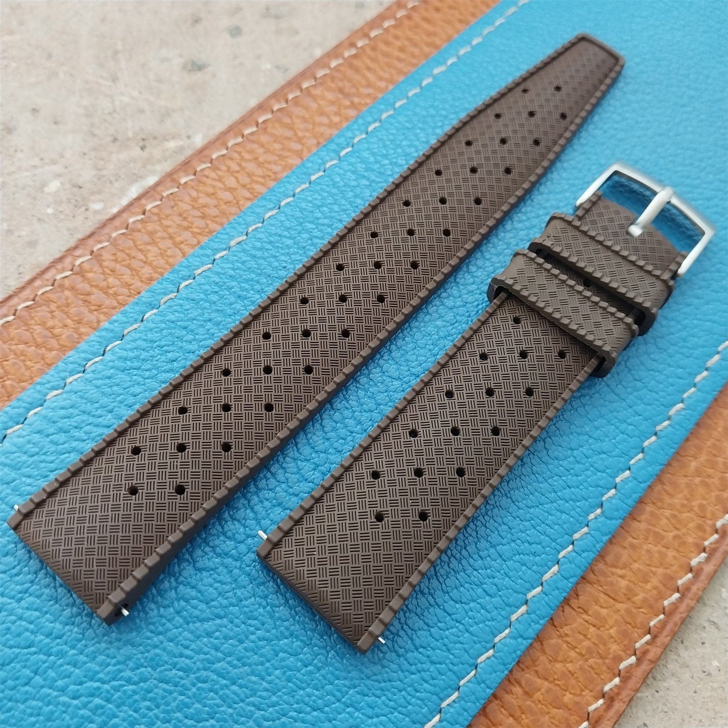19mm FKM Rubber Brown Classic Divers Watch Strap