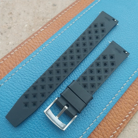 18mm FKM Tropical Black Tapered Divers Watch Strap