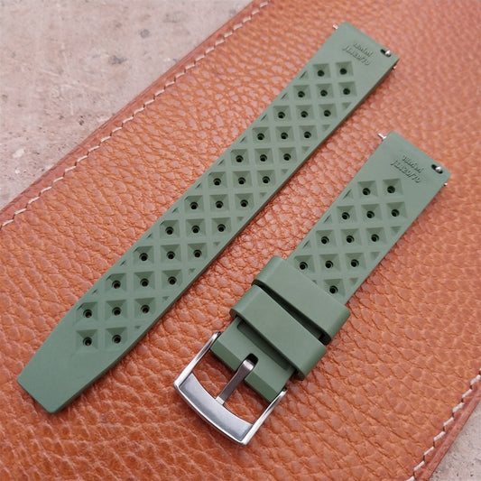 18mm FKM Tropical Green Tapered Divers Watch Strap