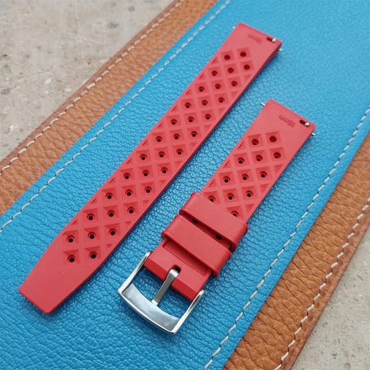 18mm FKM Tropical Red Tapered Divers Watch Strap