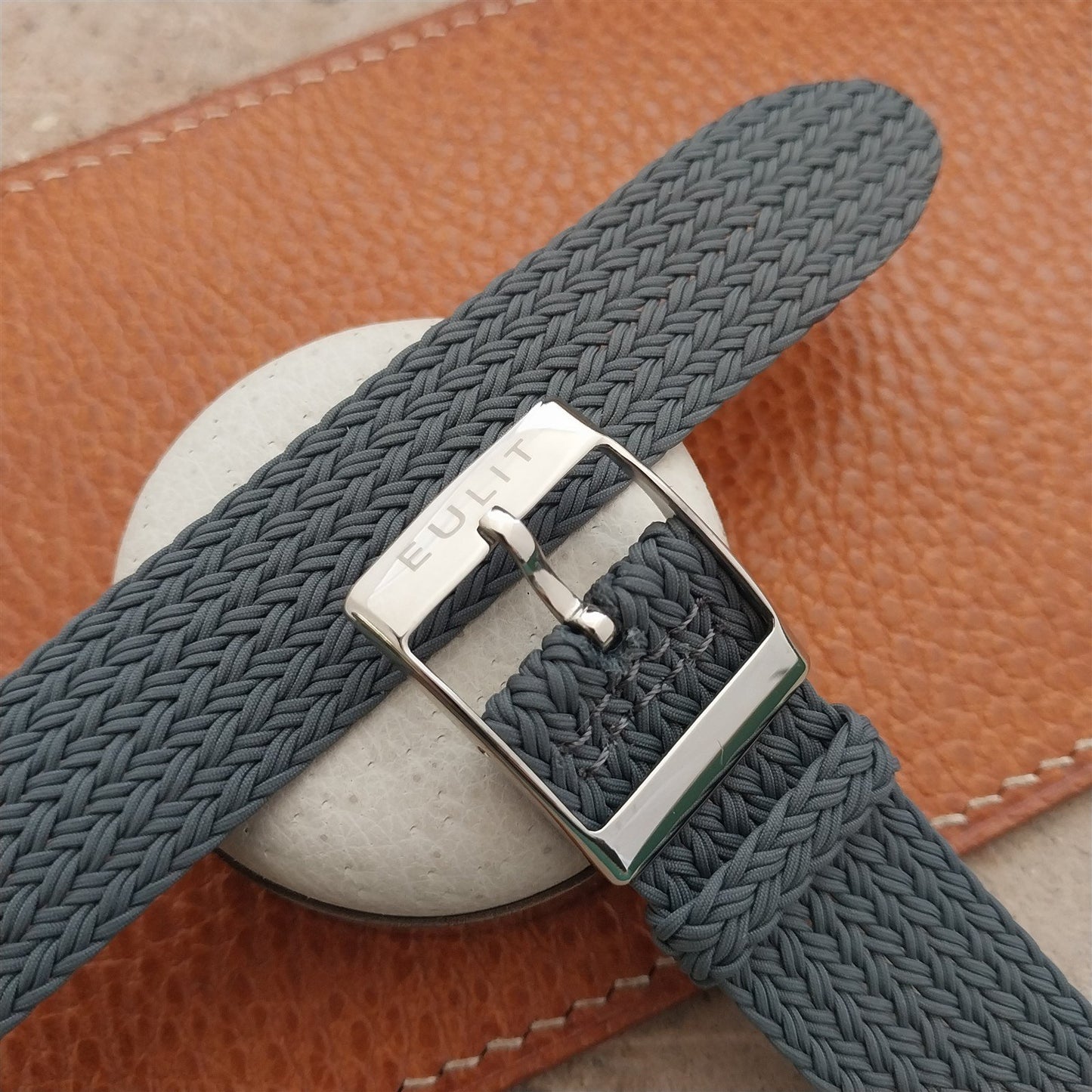 20mm Gray Eulit Palma Pacific Braided Perlon Two-Piece Field Watch Strap