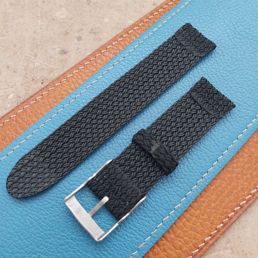 20mm Black Eulit Palma Pacific Braided Perlon Two-Piece Field Watch Strap