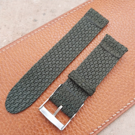 22mm Green Eulit Palma Pacific Braided Perlon Two-Piece Field Watch Strap