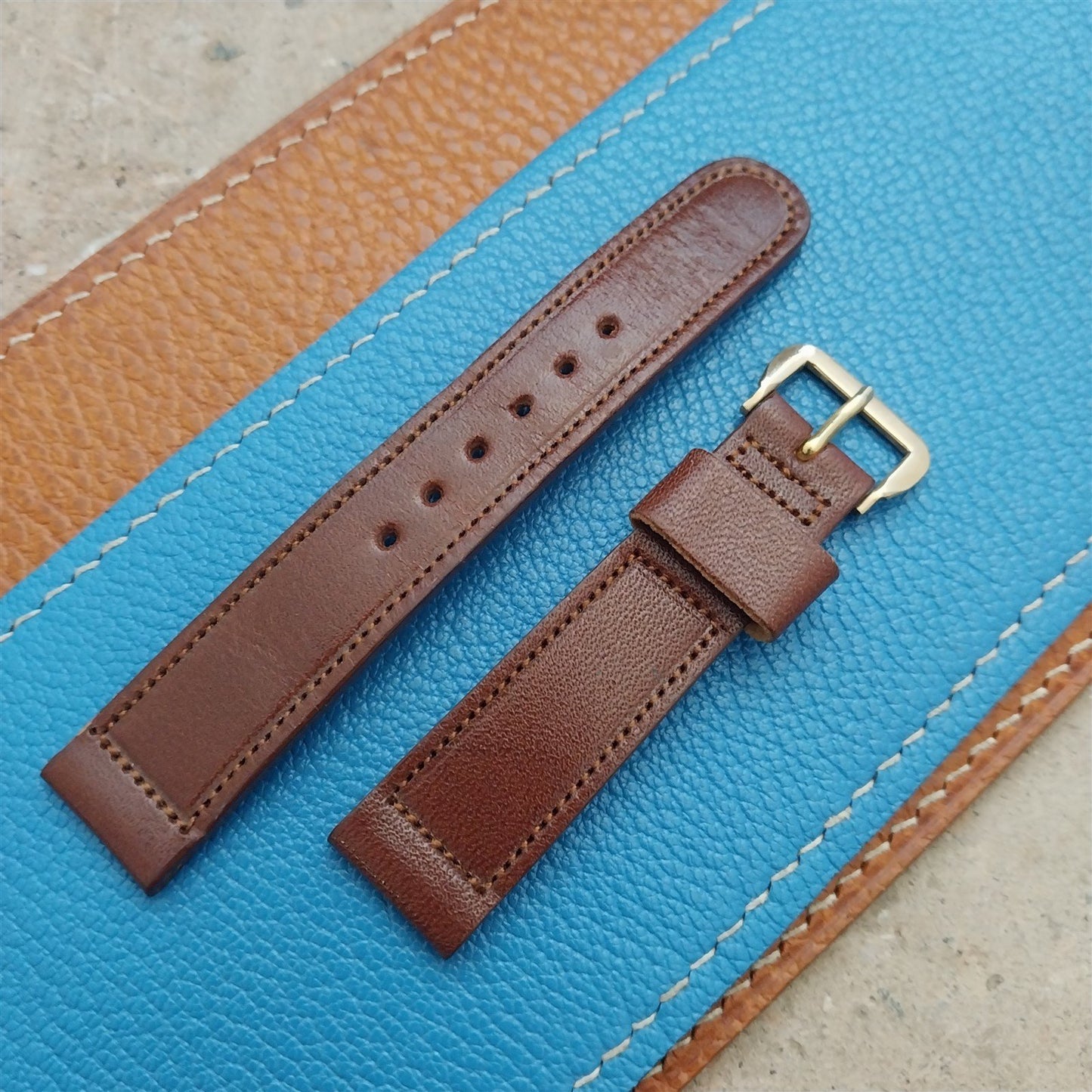 15.7mm Kreisler Short Saddle Leather 1950s Vintage Watch Strap