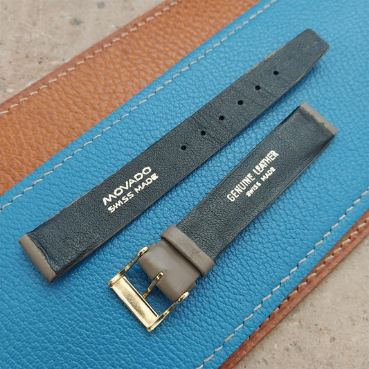 15mm Movado Soft Calfskin Leather nos Watch Strap & Logo Buckle