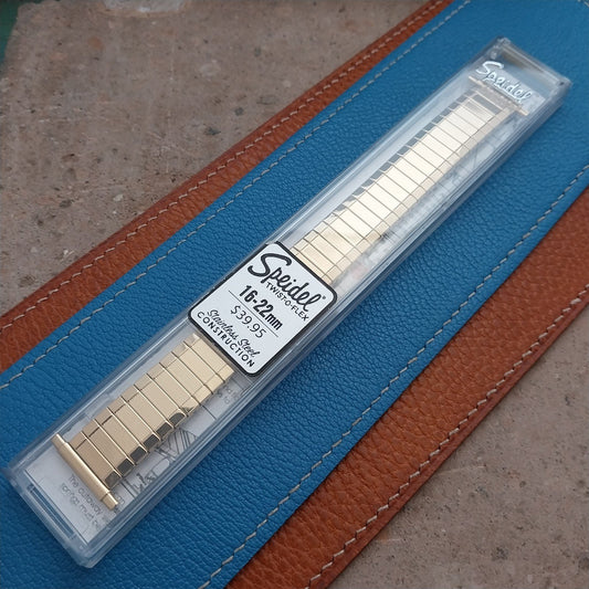 19mm 18mm 16mm Speidel Aquarius Yellow Gold Tone Unused Watch Band