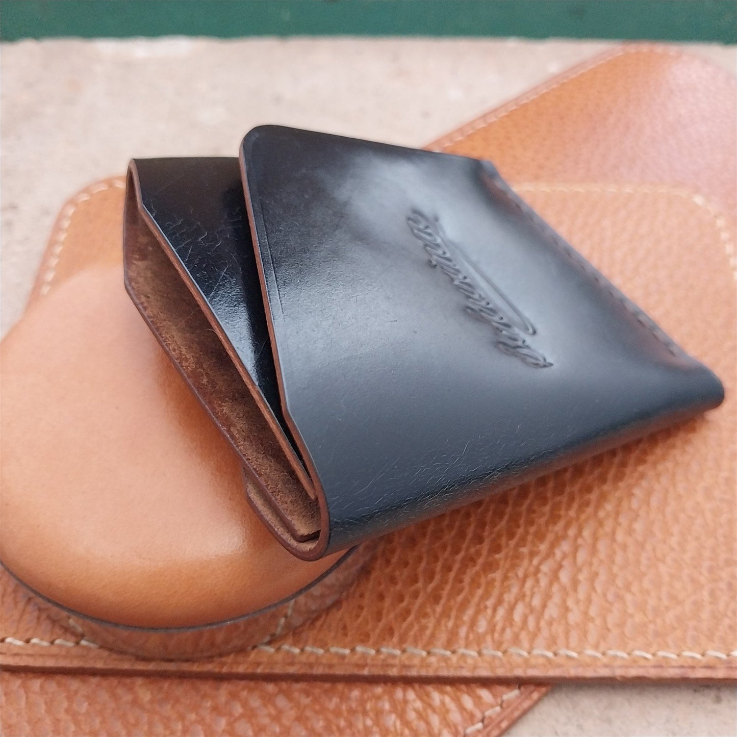 Schwinn Shell Cordovan Leather Card Wallet Handmade in New Mexico