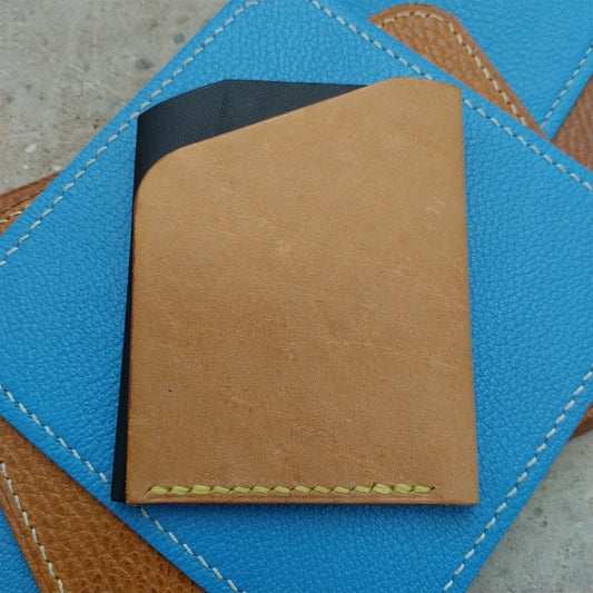Minimal Bridle & Saddle Leather Card Wallet Handmade in New Mexico