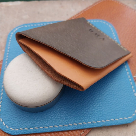Minimal Bridle & Pigskin Leather Card Wallet Handmade in New Mexico