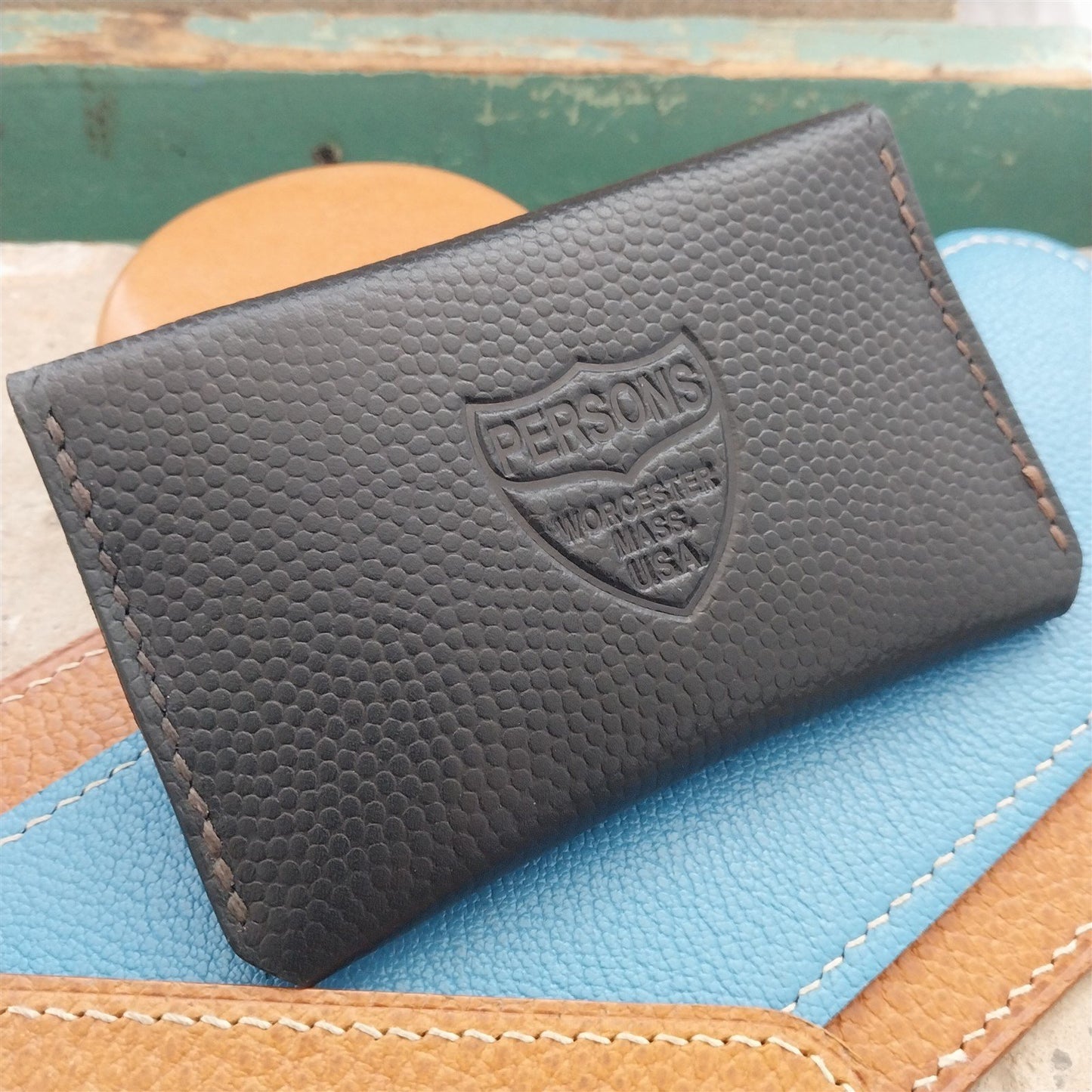 Minimal Leather Persons Vintage Bicycle Handmade Card Wallet