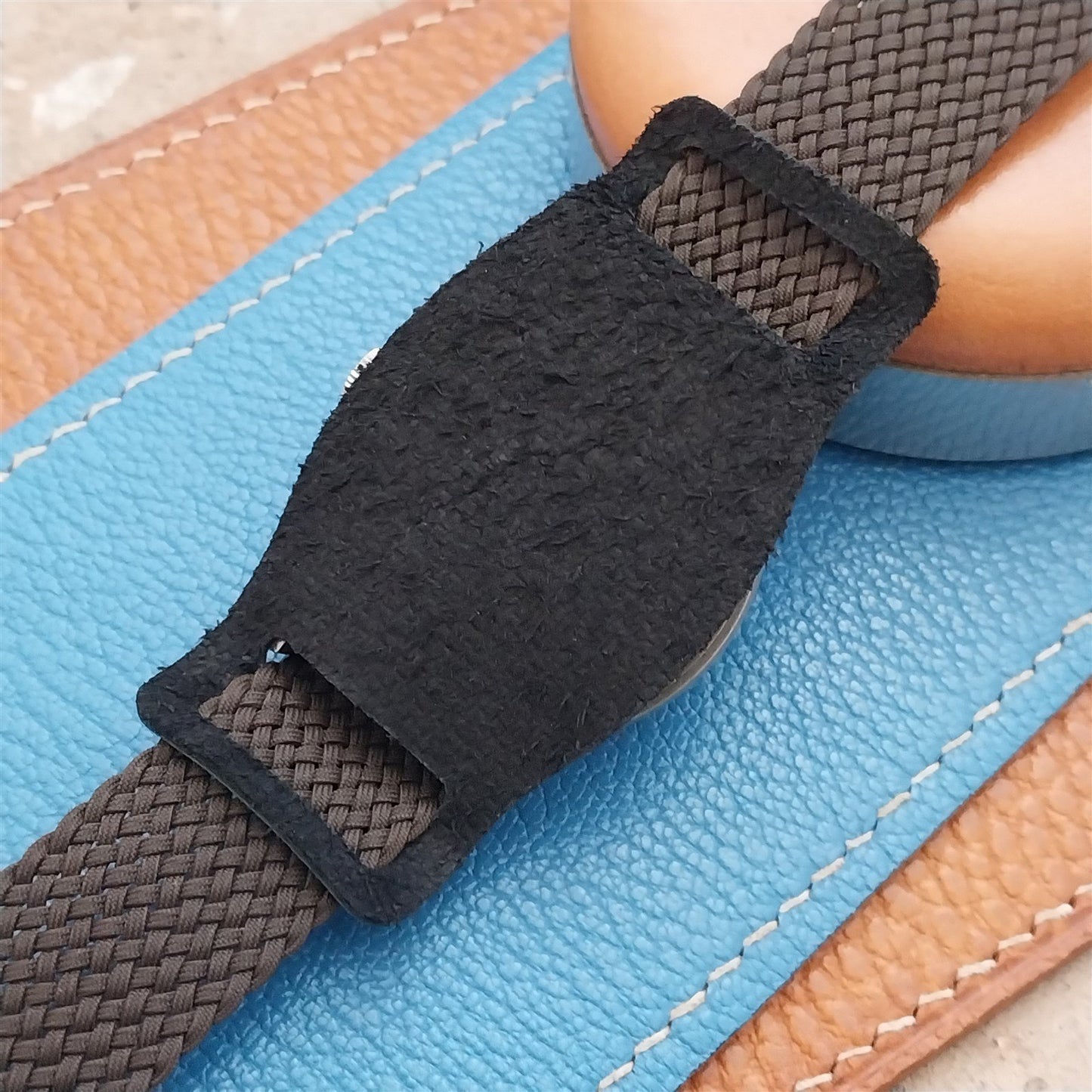 18mm Vintage Style Soft Calfskin Leather Bund Pad for Watch Strap
