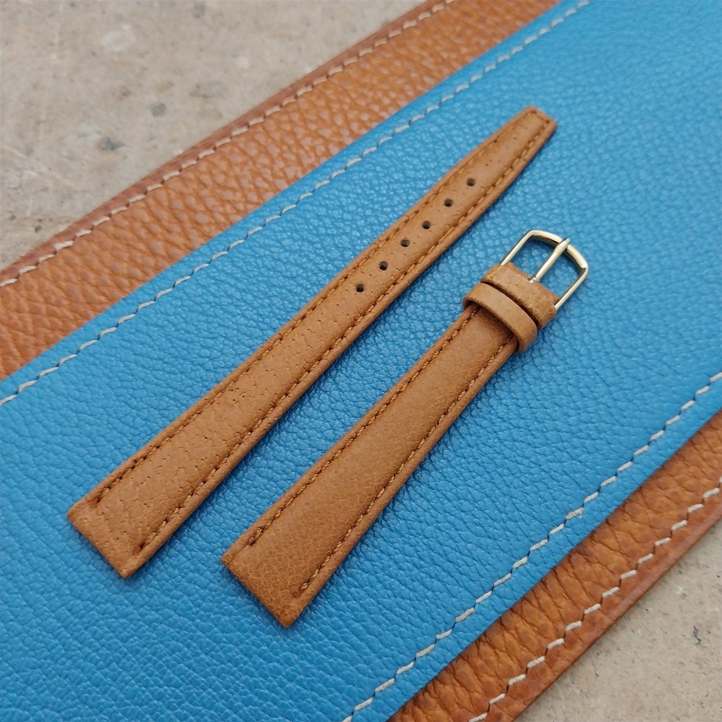 13mm Hadley Roma Brown Pigskin Leather Unused nos Vintage Watch Strap