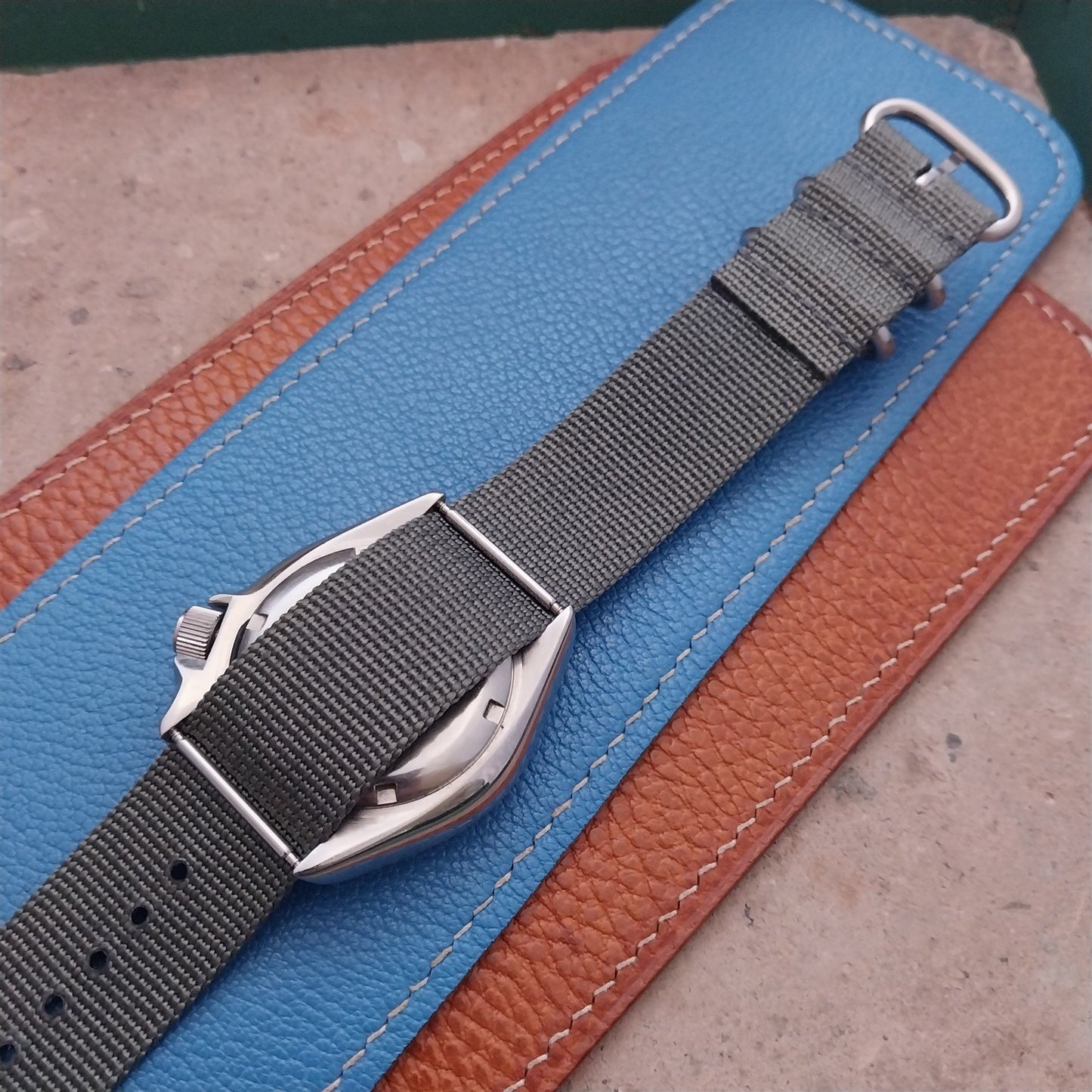 22mm ACU Gray Maratac Zulu Watch Strap & Brushed Stainless Hardware