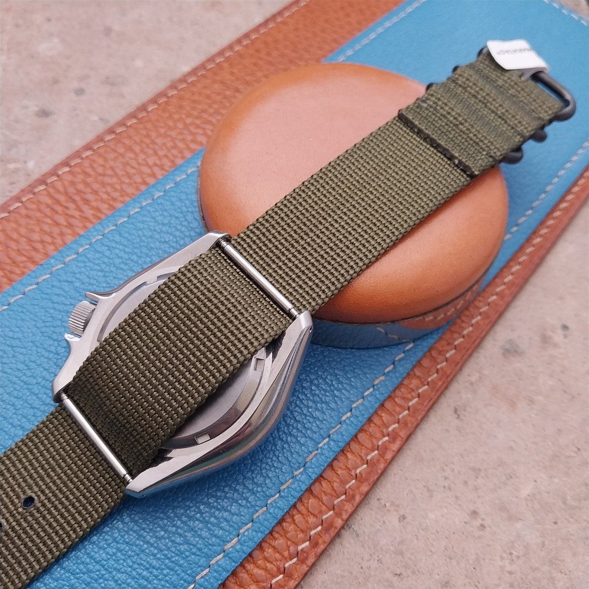 22mm Olive Drab Green Maratac Zulu Watch Strap & Black Hardware