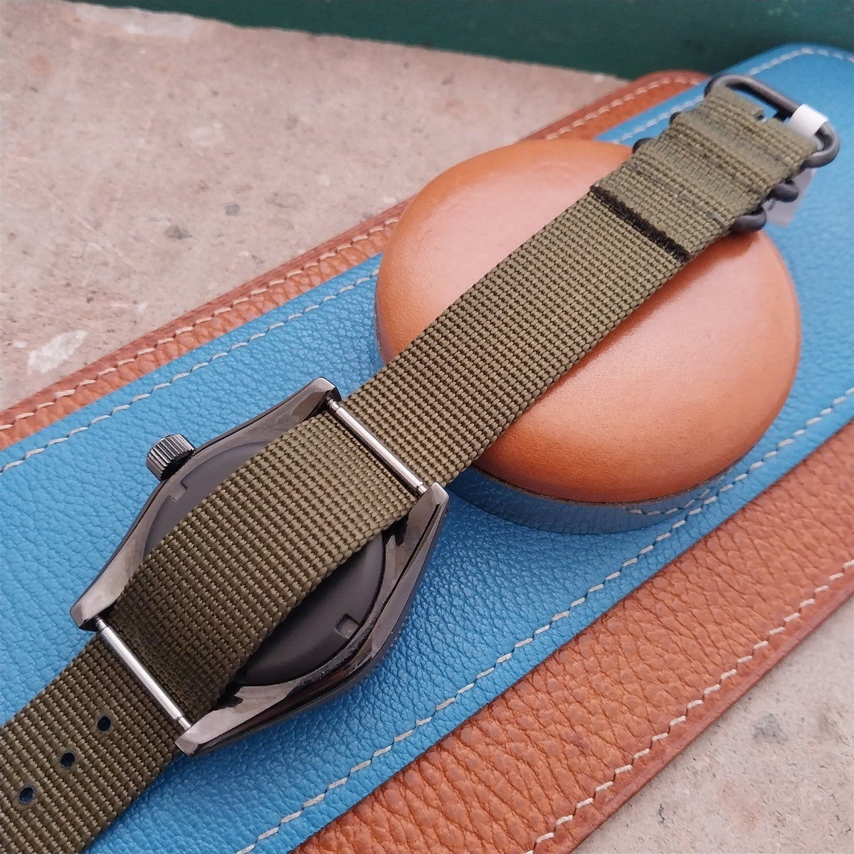 20mm OD Green Maratac Zulu Watch Strap & Black Stainless Hardware