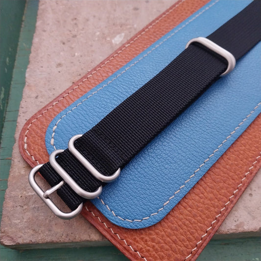 24mm Black Maratac 4 Ring Zulu Watch Strap