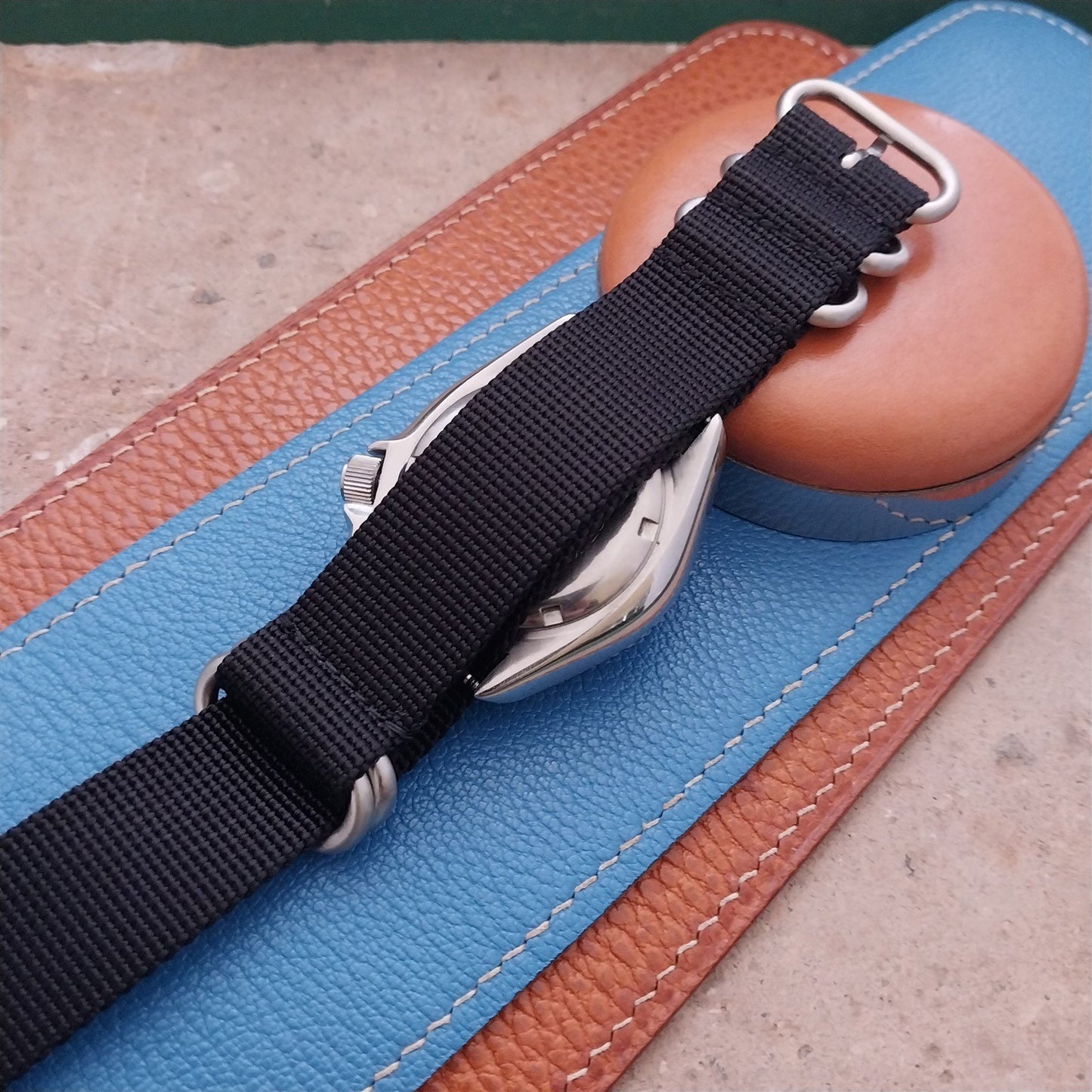 22mm Black Maratac 4 Ring Zulu Watch Strap