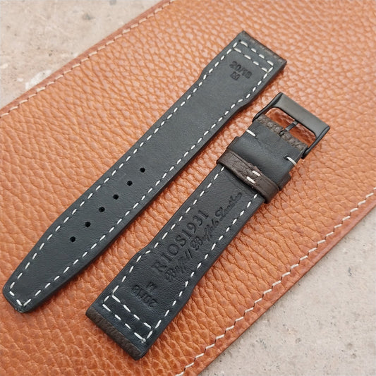 20mm Mocha Rios Typhoon Buffalo Leather Aviator Pilot Watch Strap