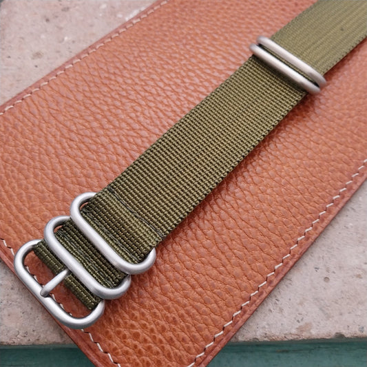 24mm OD Green Maratac 4 Ring Zulu Watch Strap