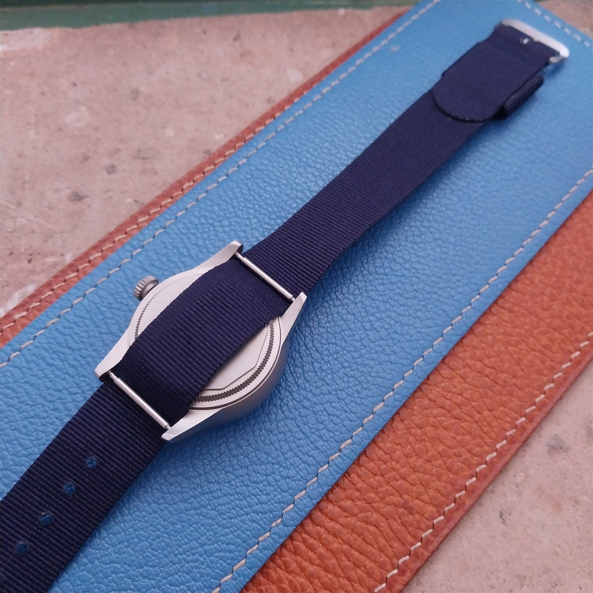 18mm RAF Style Blue Nylon Single-Pass Field Watch Strap