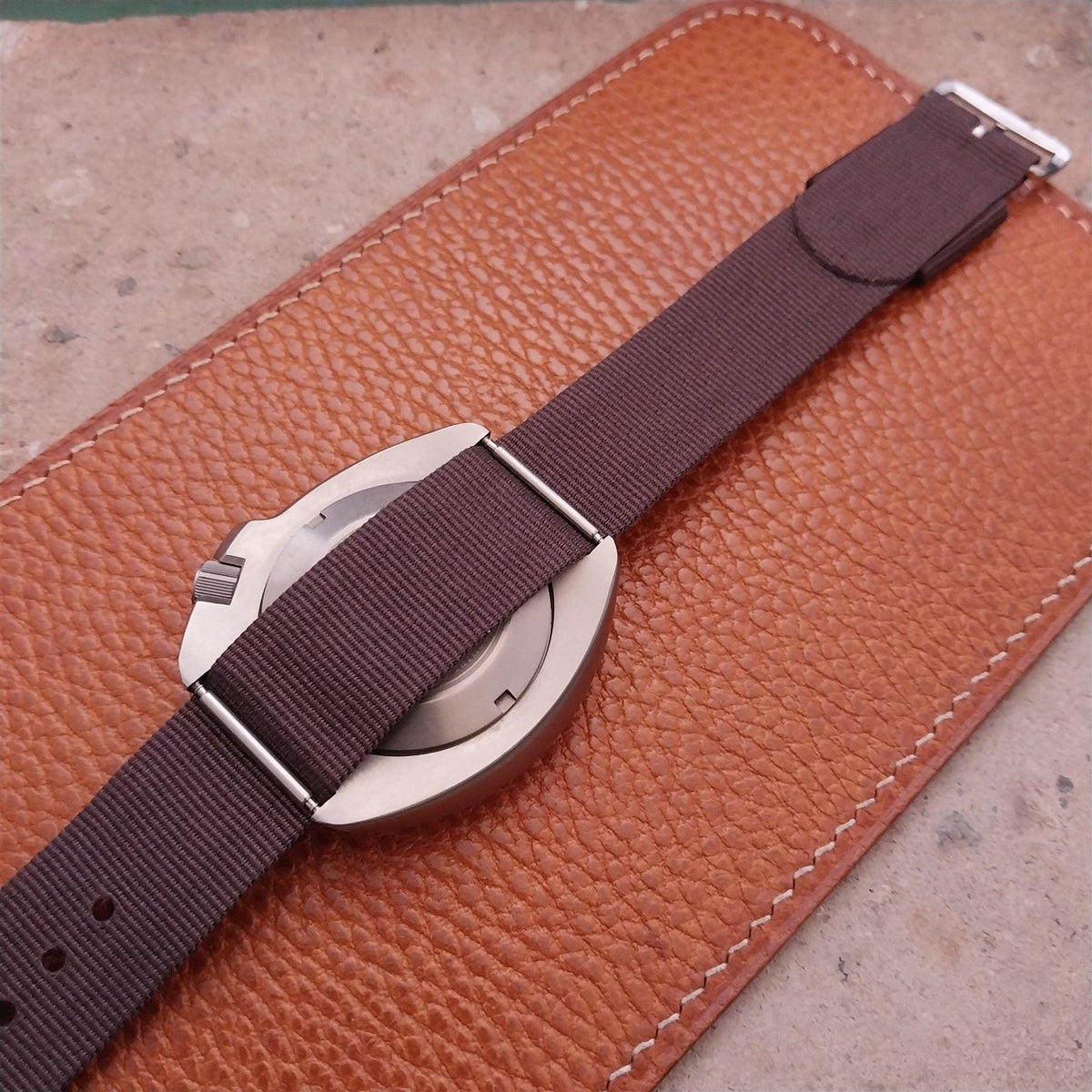 20mm RAF Style Brown Nylon Single-Pass Field Watch Strap