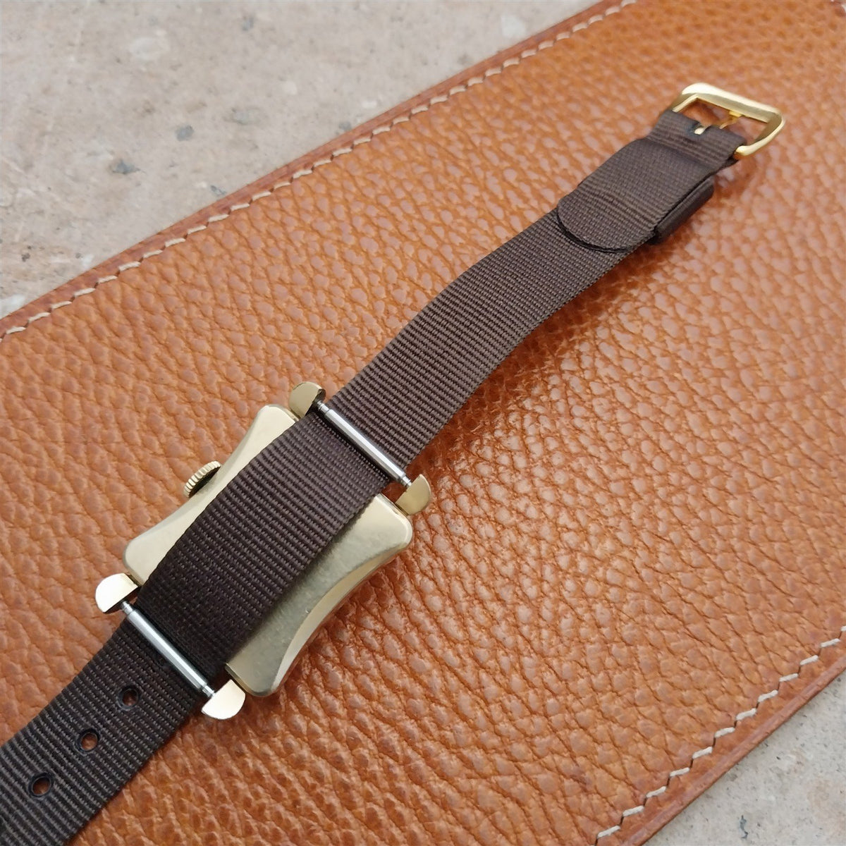 14mm RAF Style Brown Nylon Single-Pass Field Watch Strap