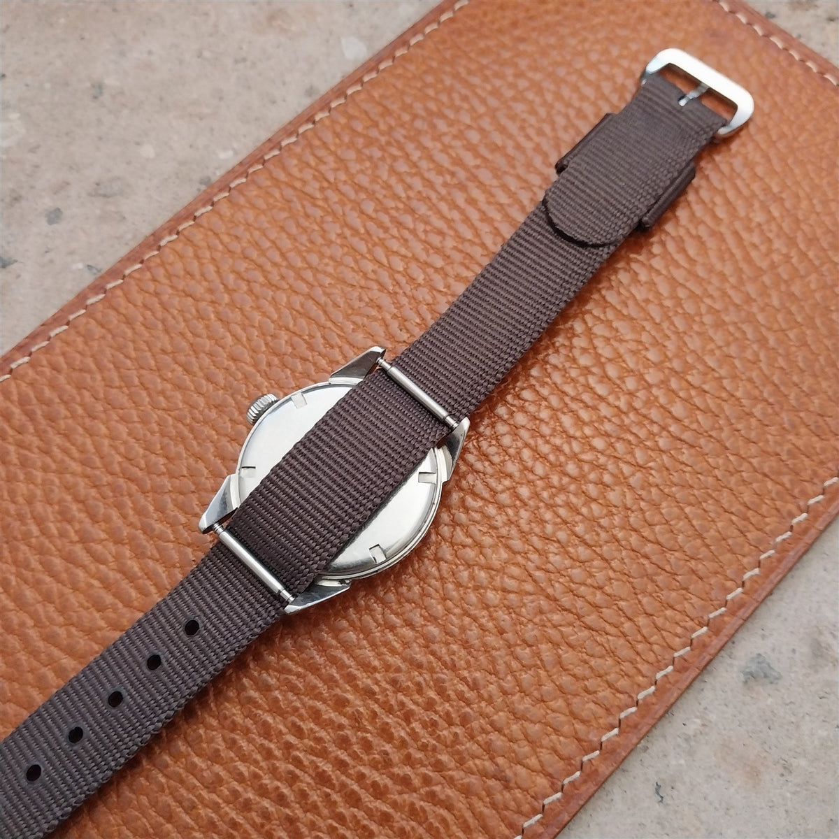 14mm RAF Style Brown Nylon Single-Pass Field Watch Strap