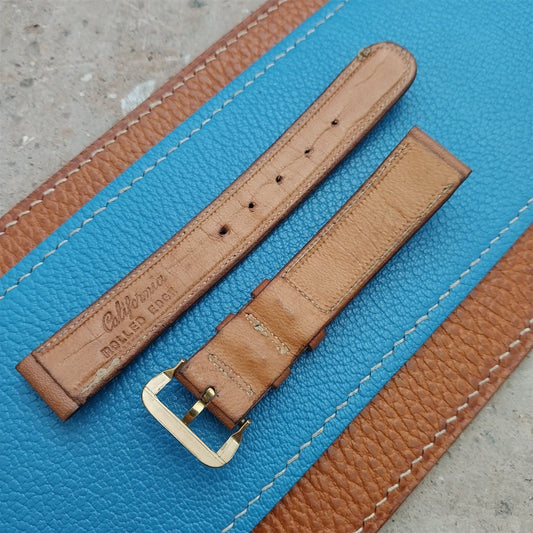 5/8" 1940s Rolled Edge Saddle Leather Vintage Watch Strap