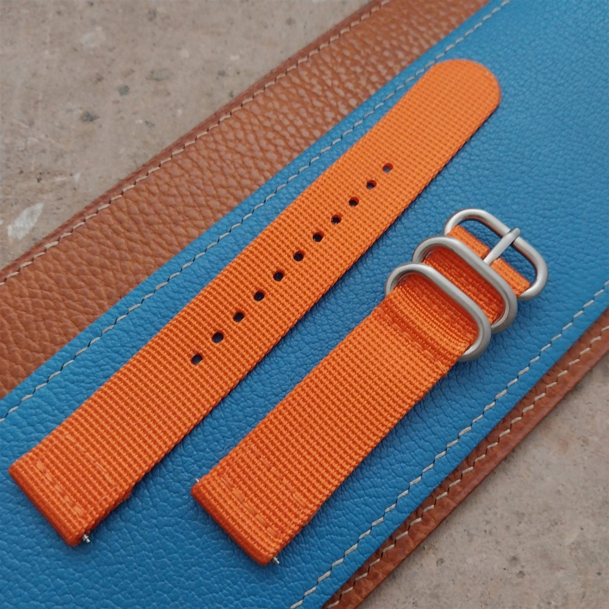 20mm Orange Maratac 2 Piece Zulu Field Watch Strap