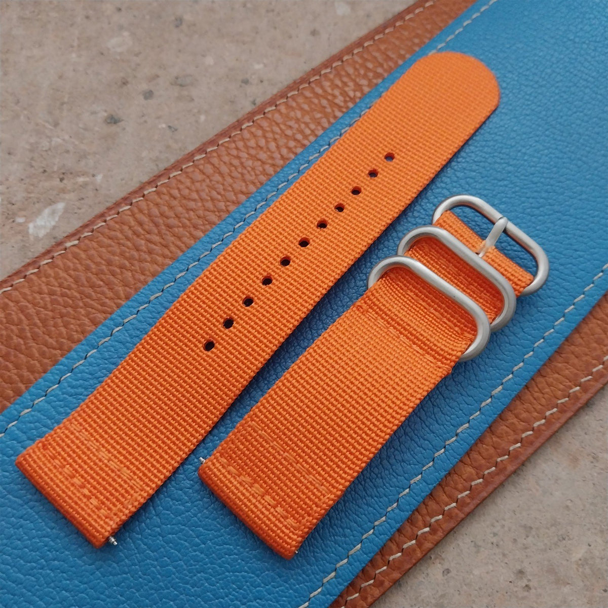 24mm Orange Maratac 2 Piece Zulu Field Watch Strap