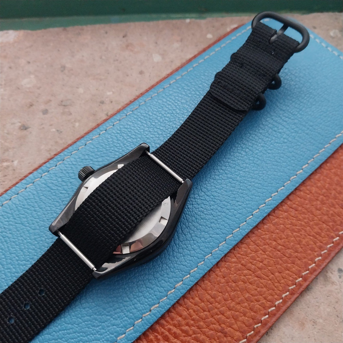 20mm Black Maratac Zulu Watch Strap & Black Stainless Hardware