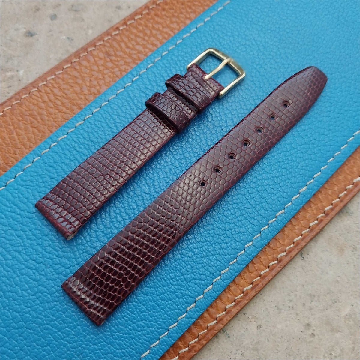 16mm Hirsch Brown Lizard Unused Tapered 16/14 Watch Band