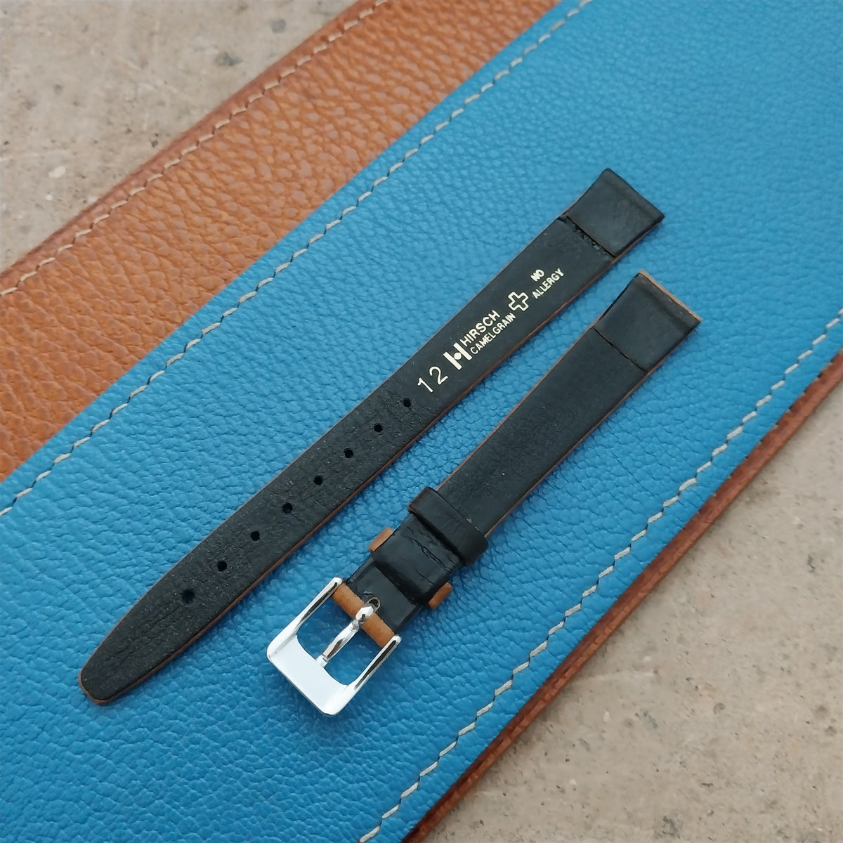 12mm Hirsch Ladies Camel Grain Tan Leather Watch Band