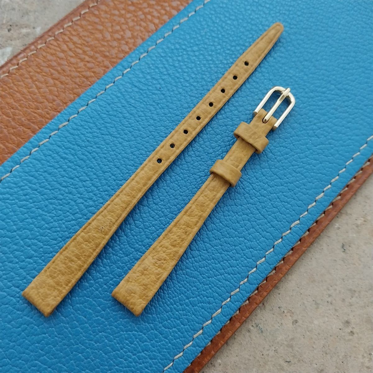 Ladies 9mm Hirsch Tan Saddle Leather Watch Strap