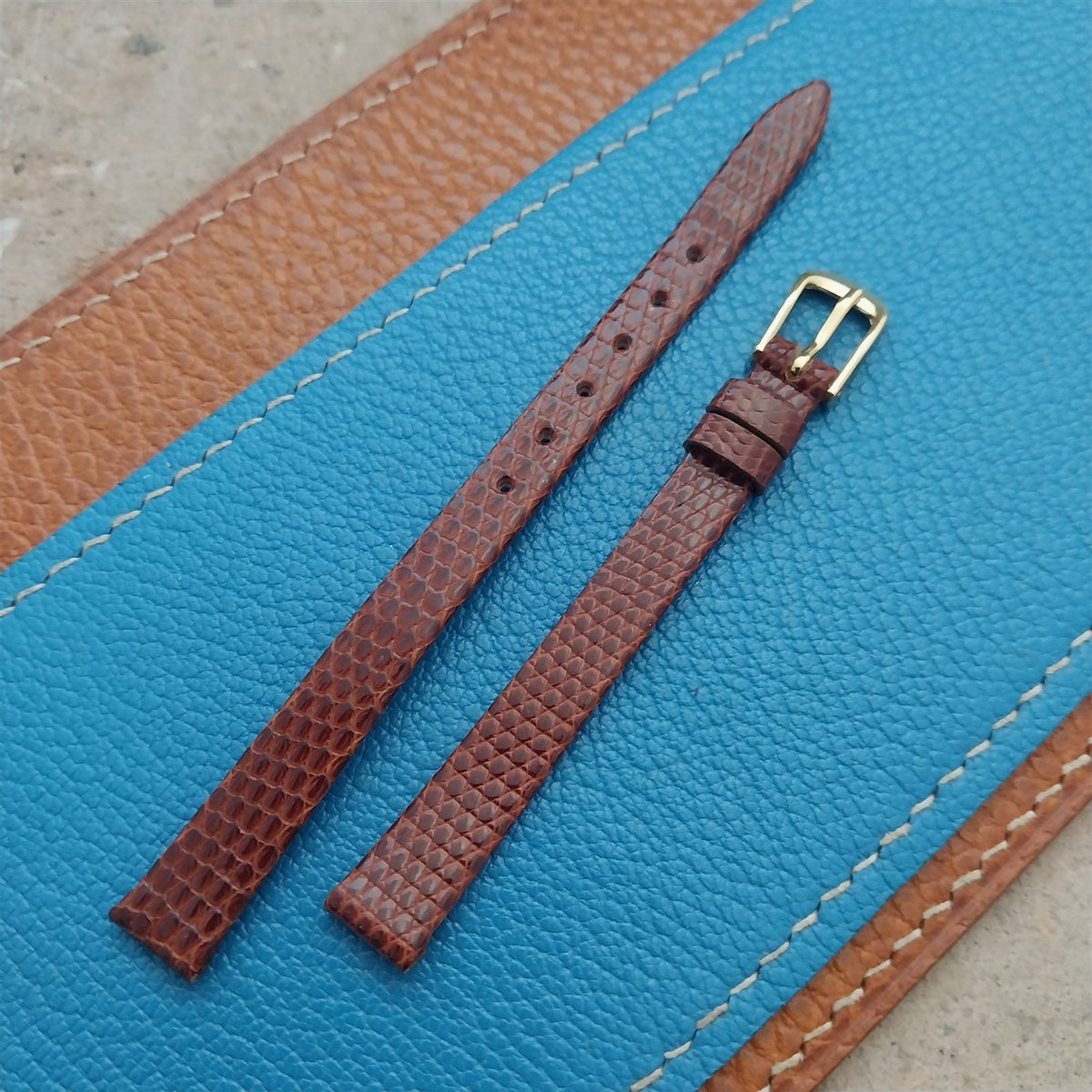 Ladies 9mm Speidel Lizard Grain Leather Watch Strap