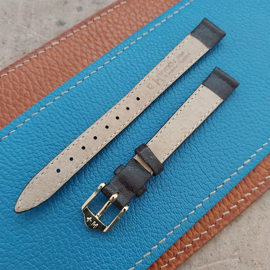 12mm Ladies Hirsch Windsor Brown Leather Watch Strap