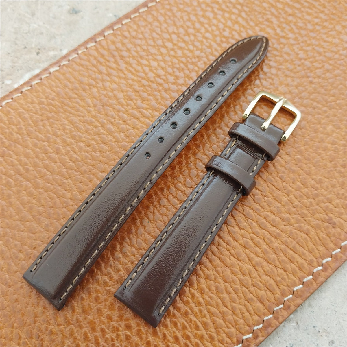 14mm Ladies Hirsch Brumby Brown Leather Watch Strap