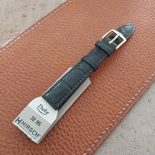 14mm Ladies Hirsch Duke Black Alligator Grain Leather Watch Strap