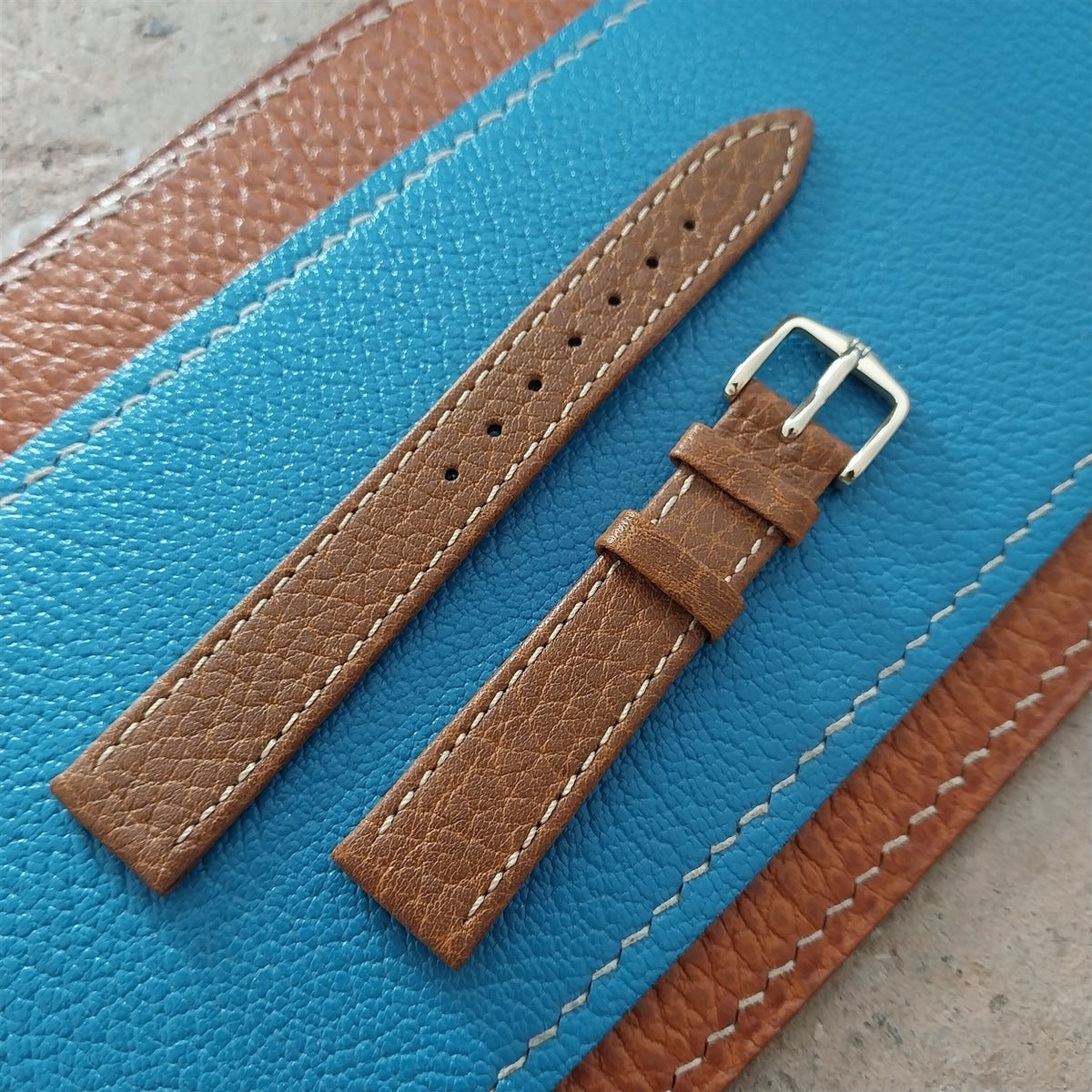 14mm Hirsch Ladies Camel Grain Tan Leather Watch Band