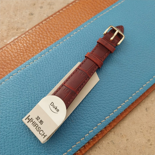 14mm Ladies Hirsch Brown Alligator Grain Leather Watch Strap